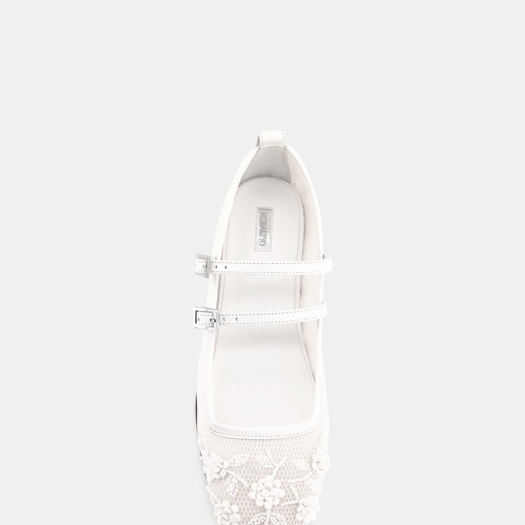 Bulla Rina White Nappa Flower Mesh
