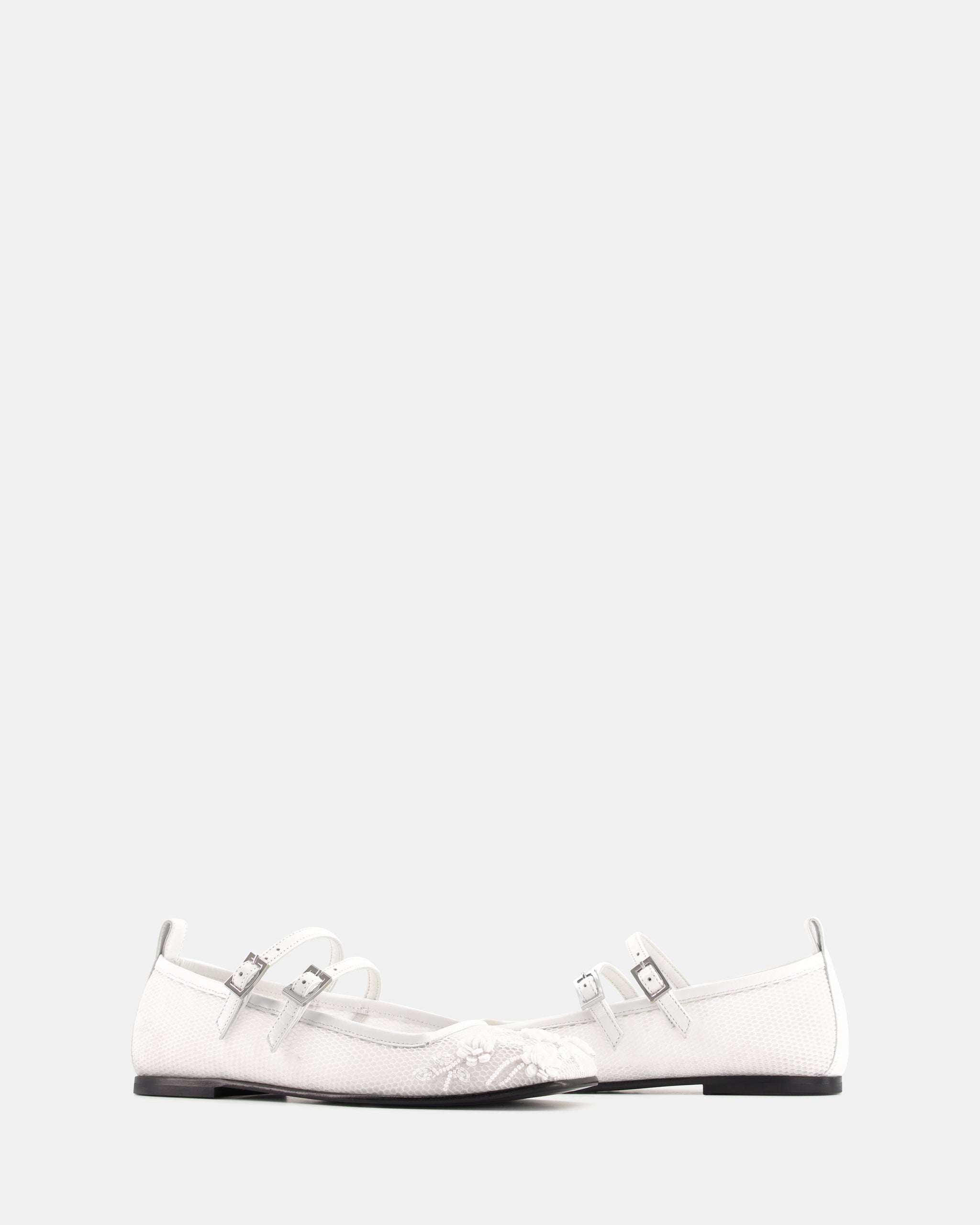 Bulla Rina White Nappa Flower Mesh