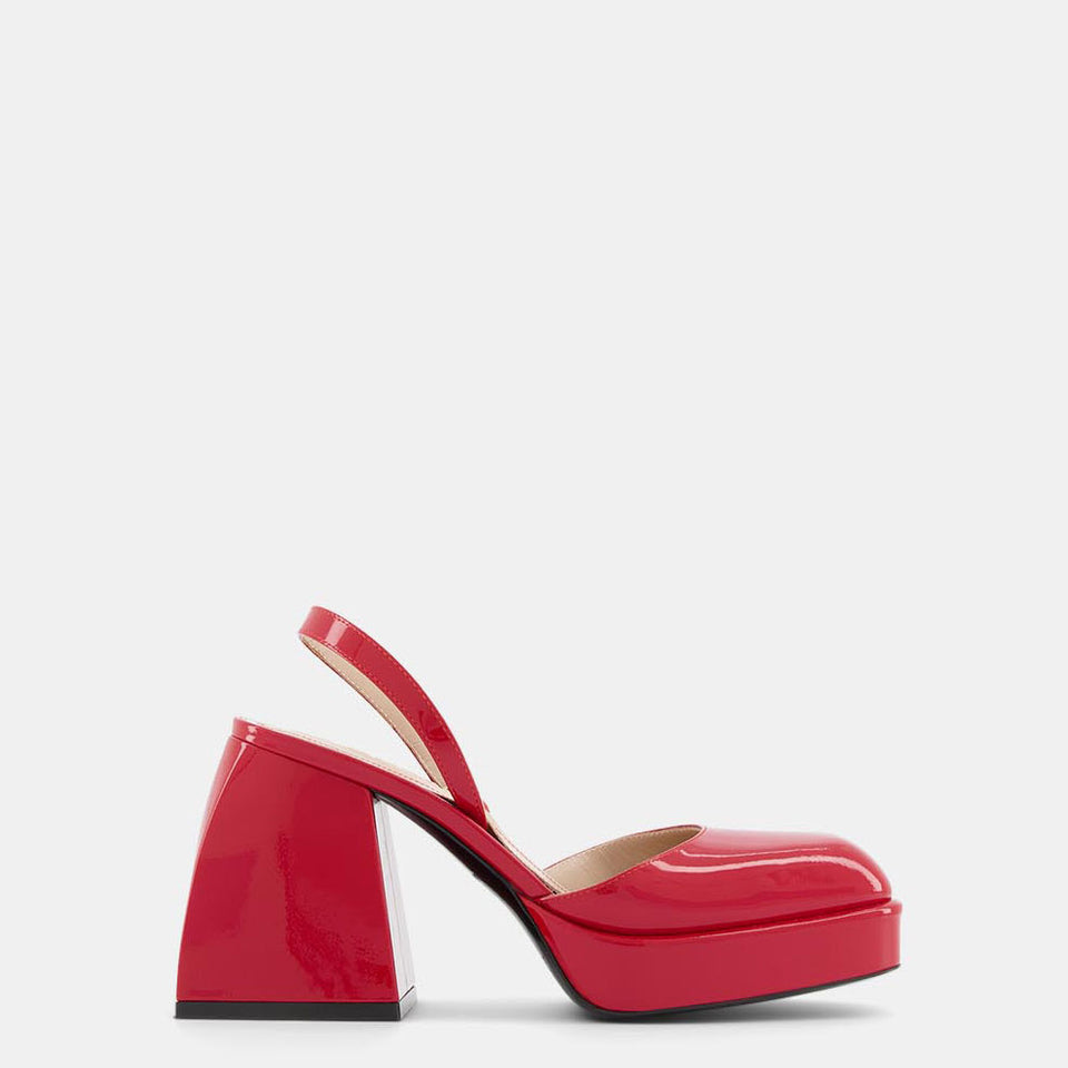 Nodaleto | Women's Red Leather Slingback Heels